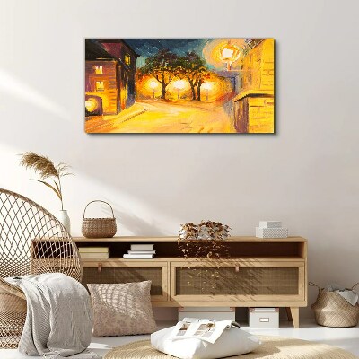 Foto auf leinwand Goldener Abend in der Stadt
