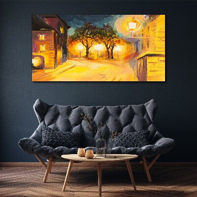 Foto auf leinwand Goldener Abend in der Stadt