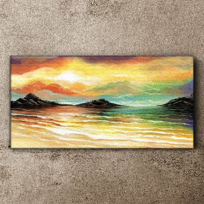 Foto auf leinwand Ein friedlicher Sonnenuntergang über dem Meer