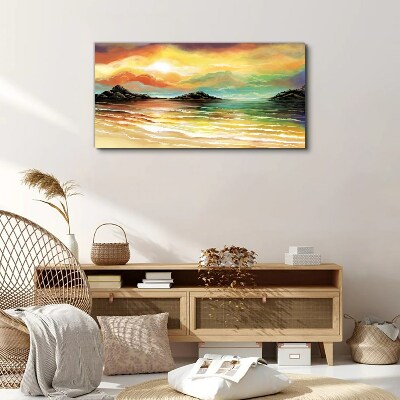 Foto auf leinwand Ein friedlicher Sonnenuntergang über dem Meer