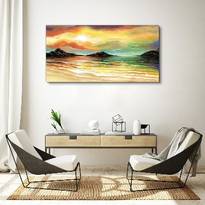 Foto auf leinwand Ein friedlicher Sonnenuntergang über dem Meer