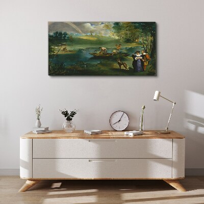 Foto auf leinwand Eine Szene am Wasser mit Fischern