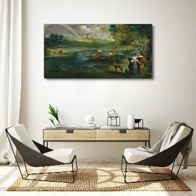 Foto auf leinwand Eine Szene am Wasser mit Fischern