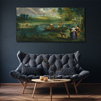 Foto auf leinwand Eine Szene am Wasser mit Fischern