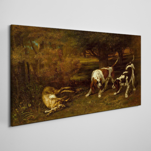 Foto leinwand Hunde im Wald