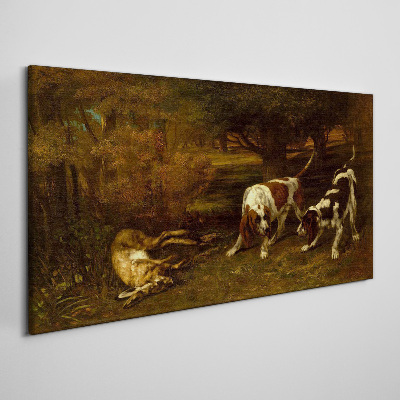 Foto leinwand Hunde im Wald