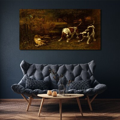 Foto leinwand Hunde im Wald