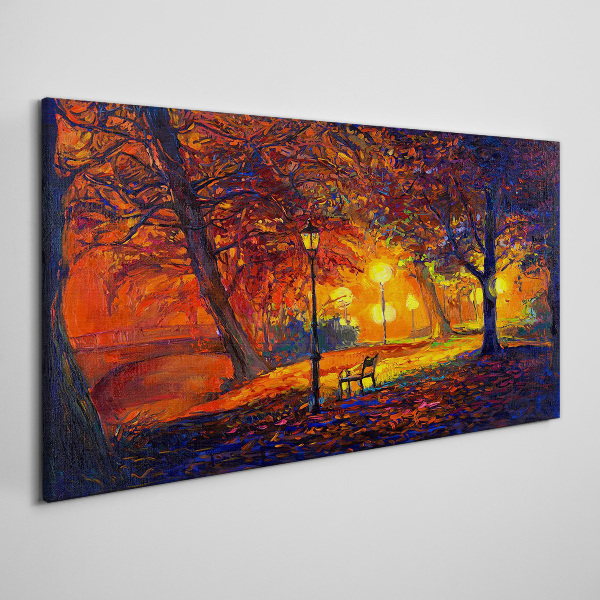 Bild auf leinwand Goldener Herbst im Park