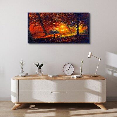 Bild auf leinwand Goldener Herbst im Park