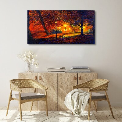 Bild auf leinwand Goldener Herbst im Park