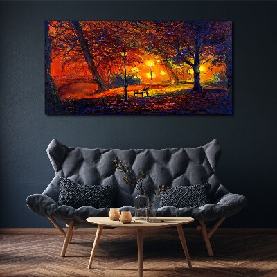 Bild auf leinwand Goldener Herbst im Park