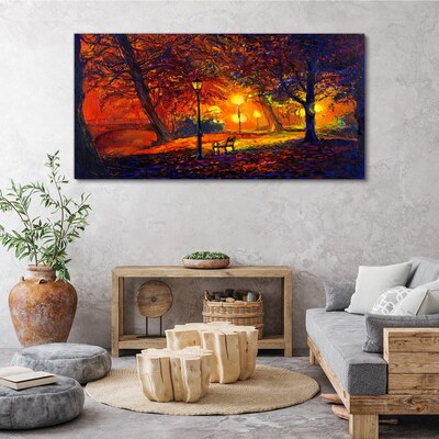 Bild auf leinwand Goldener Herbst im Park