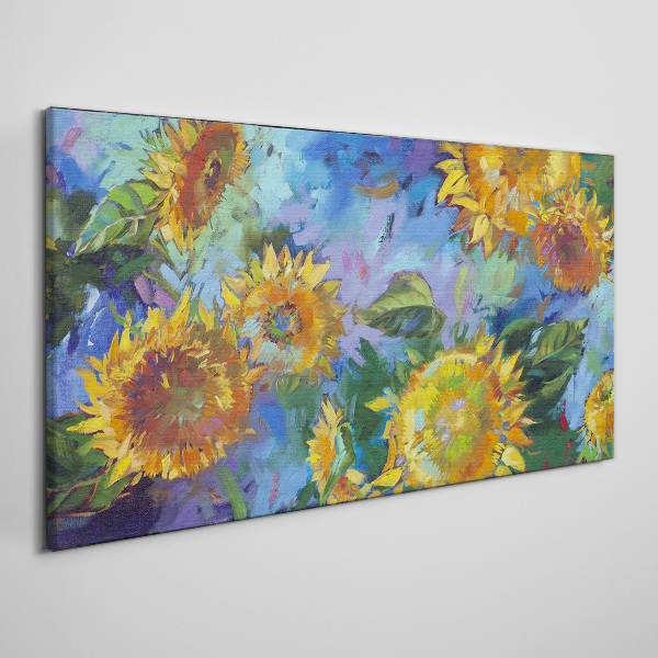 Wandbild Sonnenblumen in einer farbenfrohen Komposition