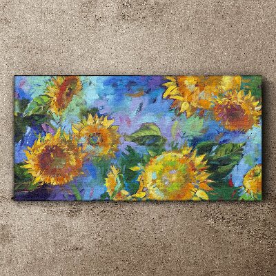 Wandbild Sonnenblumen in einer farbenfrohen Komposition