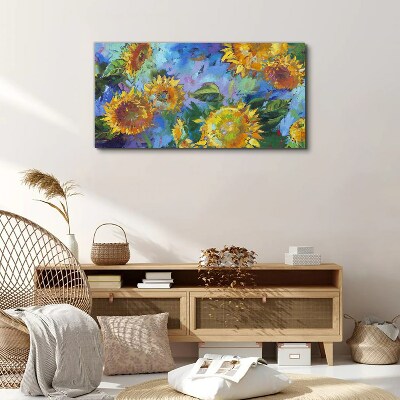 Wandbild Sonnenblumen in einer farbenfrohen Komposition