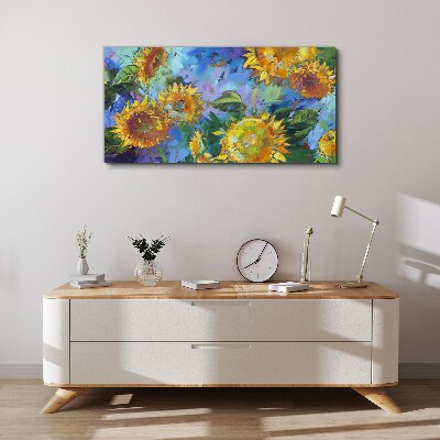 Wandbild Sonnenblumen in einer farbenfrohen Komposition