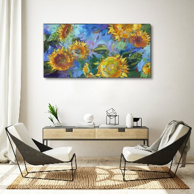 Wandbild Sonnenblumen in einer farbenfrohen Komposition