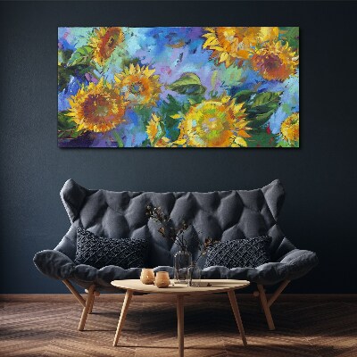 Wandbild Sonnenblumen in einer farbenfrohen Komposition