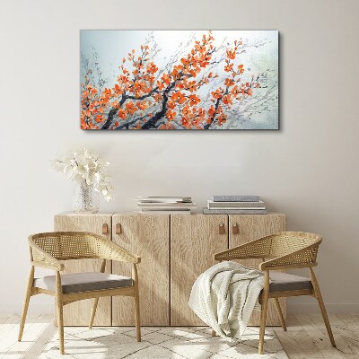 Foto auf leinwand Eine florale Explosion in Orangetönen