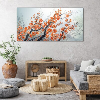 Foto auf leinwand Eine florale Explosion in Orangetönen