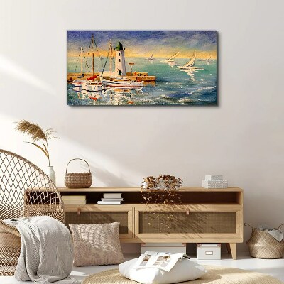 Foto auf leinwand Seelandschaft mit Leuchtturm