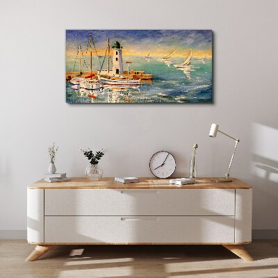 Foto auf leinwand Seelandschaft mit Leuchtturm