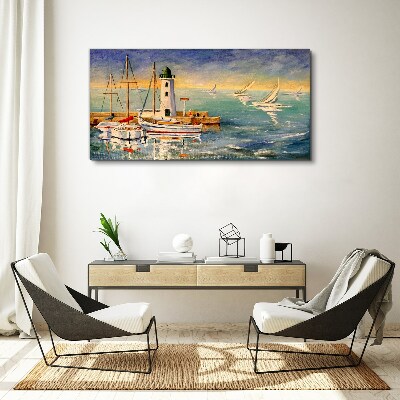 Foto auf leinwand Seelandschaft mit Leuchtturm