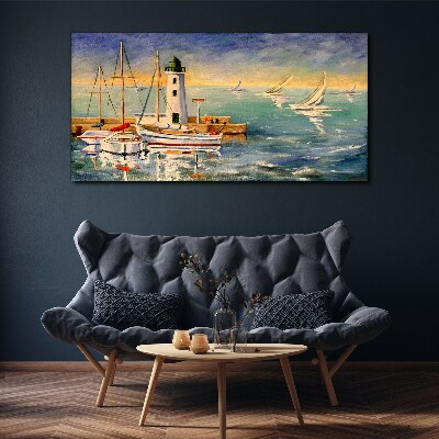 Foto auf leinwand Seelandschaft mit Leuchtturm
