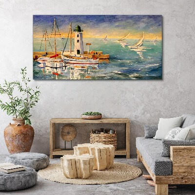 Foto auf leinwand Seelandschaft mit Leuchtturm