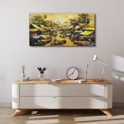 Bild auf leinwand Tropischer Wassermarkt