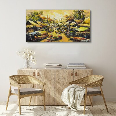 Bild auf leinwand Tropischer Wassermarkt