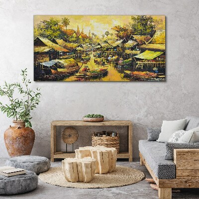 Bild auf leinwand Tropischer Wassermarkt