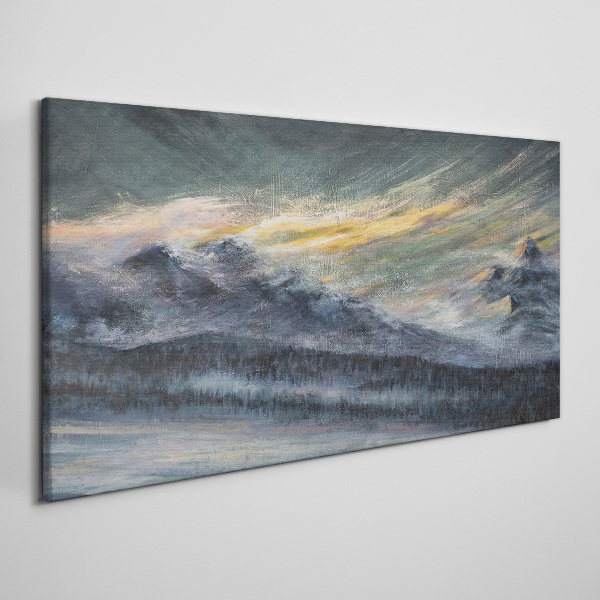 Foto auf leinwand Berglandschaft in der Abenddämmerung