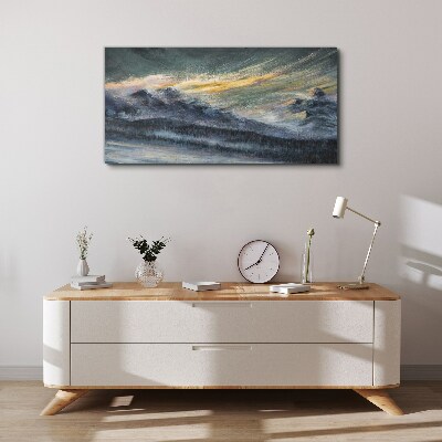 Foto auf leinwand Berglandschaft in der Abenddämmerung