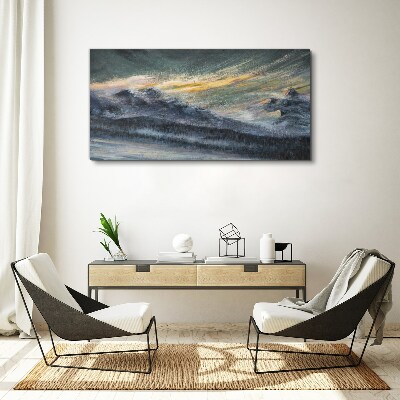 Foto auf leinwand Berglandschaft in der Abenddämmerung