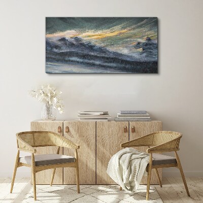 Foto auf leinwand Berglandschaft in der Abenddämmerung