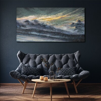 Foto auf leinwand Berglandschaft in der Abenddämmerung