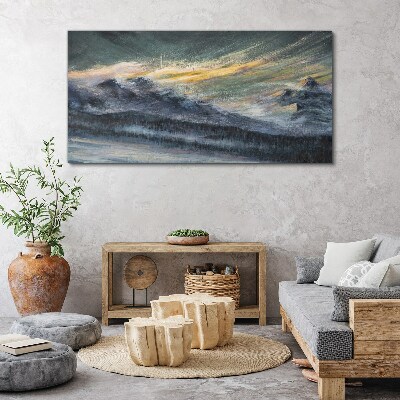 Foto auf leinwand Berglandschaft in der Abenddämmerung