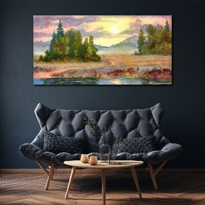 Foto auf leinwand Ein ruhiger Morgen am See