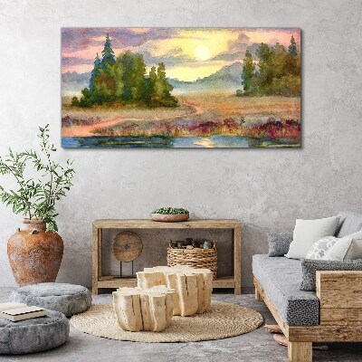 Foto auf leinwand Ein ruhiger Morgen am See