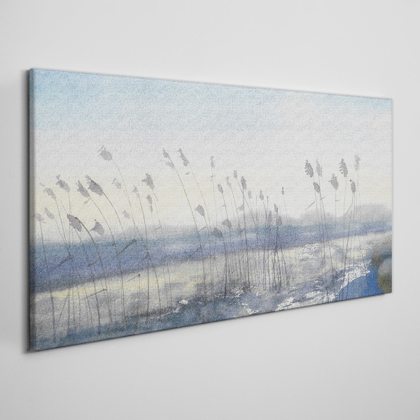 Foto auf leinwand Eine friedliche Landschaft mit Gräsern