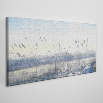Foto auf leinwand Eine friedliche Landschaft mit Gräsern