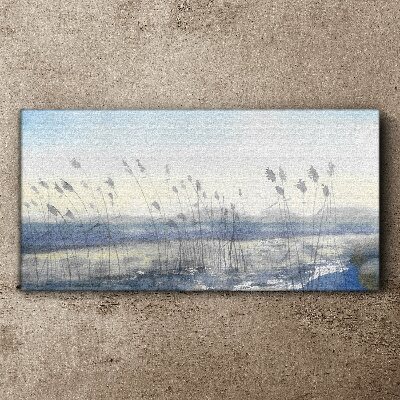 Foto auf leinwand Eine friedliche Landschaft mit Gräsern