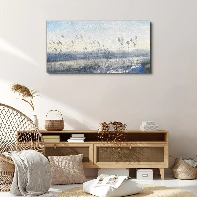 Foto auf leinwand Eine friedliche Landschaft mit Gräsern