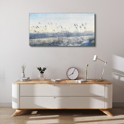 Foto auf leinwand Eine friedliche Landschaft mit Gräsern