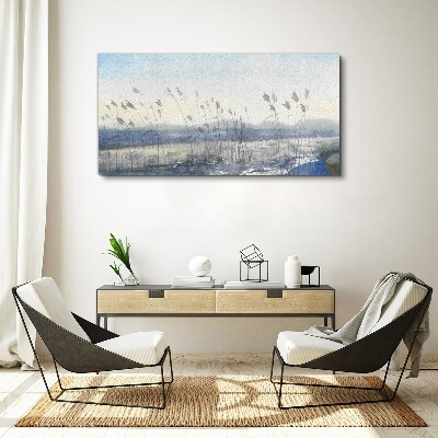 Foto auf leinwand Eine friedliche Landschaft mit Gräsern
