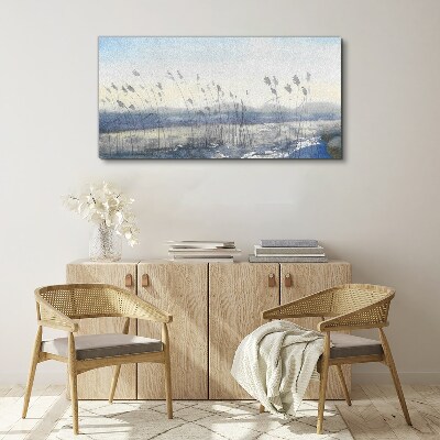 Foto auf leinwand Eine friedliche Landschaft mit Gräsern