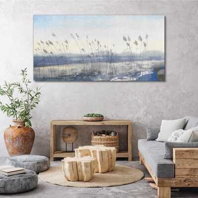 Foto auf leinwand Eine friedliche Landschaft mit Gräsern