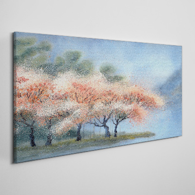 Bild auf leinwand Frühlingsbäume in Pastellfarben
