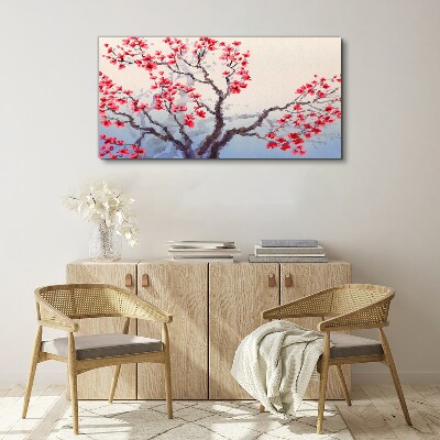 Foto auf leinwand Blumenlandschaft eines Frühlingsbaums